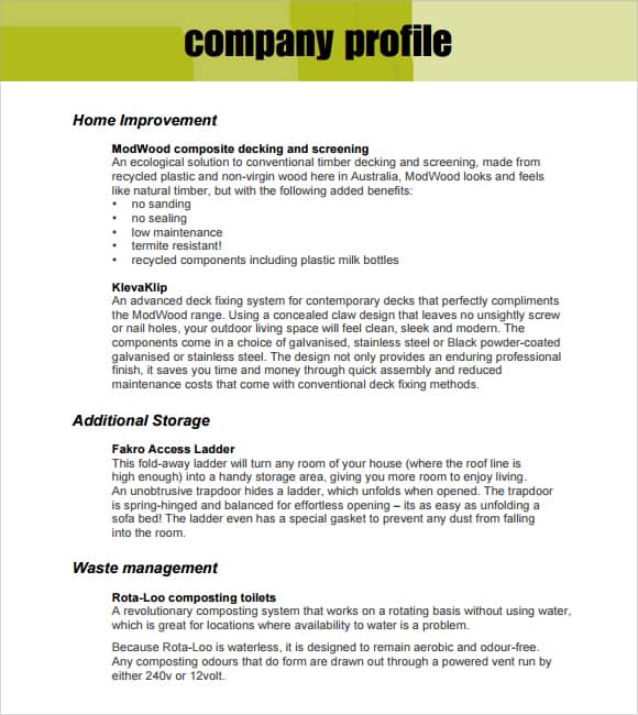 How do you use a template for writing company profiles?