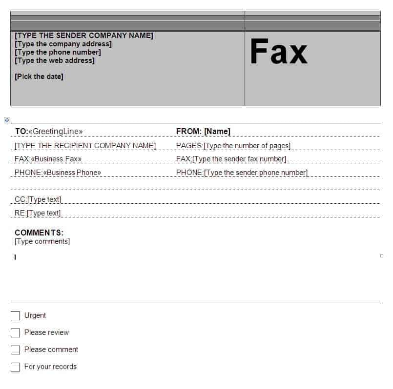 Fax Word sample 9941