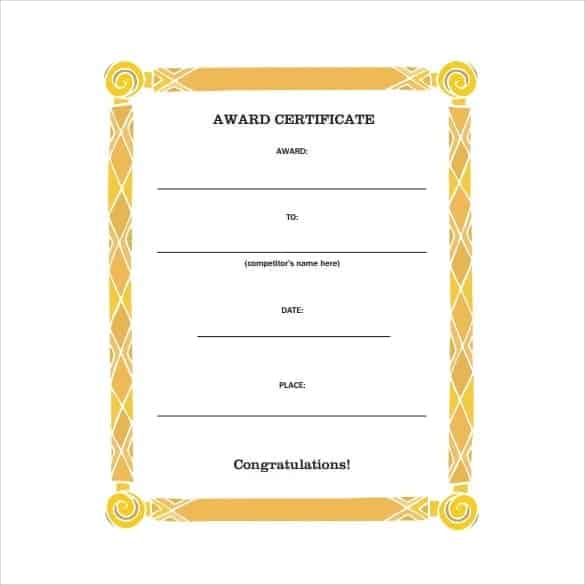 award certificate template 5741