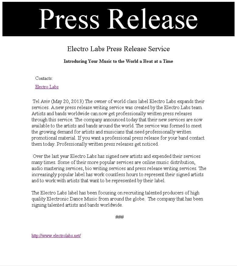 21 Free Press Release Template Word Excel Formats