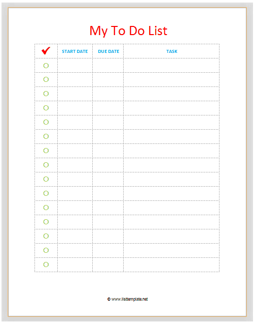 Free Task List Templates In Word Excel Pdf