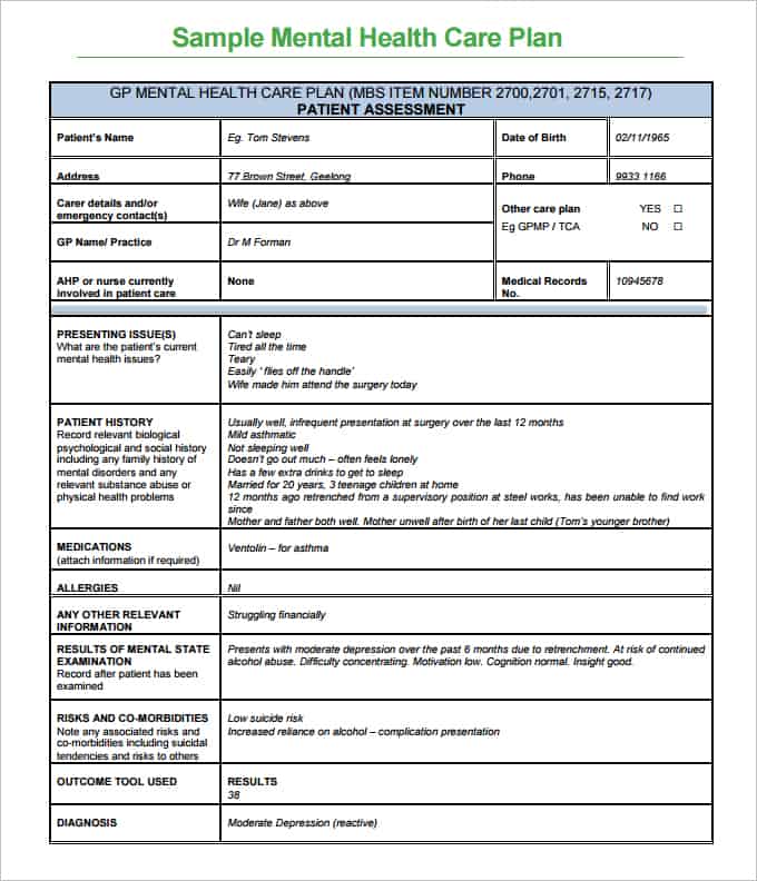 38 Free Treatment Plan Templates In Word Excel PDF