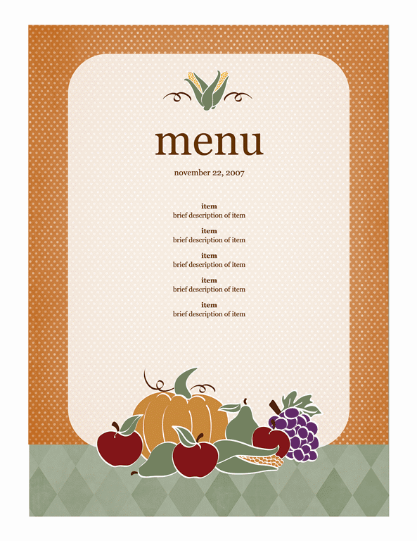 Breakfast Menu Template Word