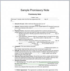 Promissory Note sample 4941