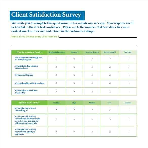 Satisfaction Survey sample 8941
