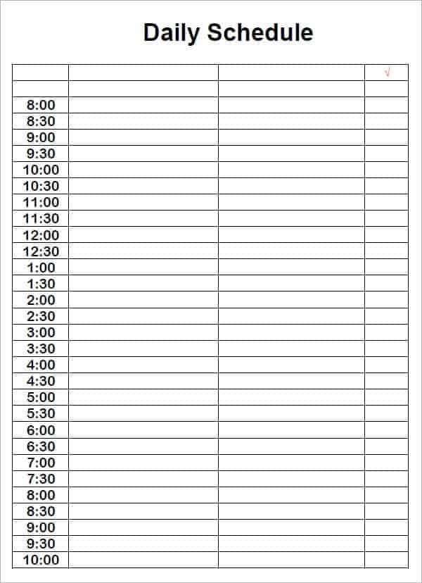 21+ Free Daily Schedule Template Word Excel Formats