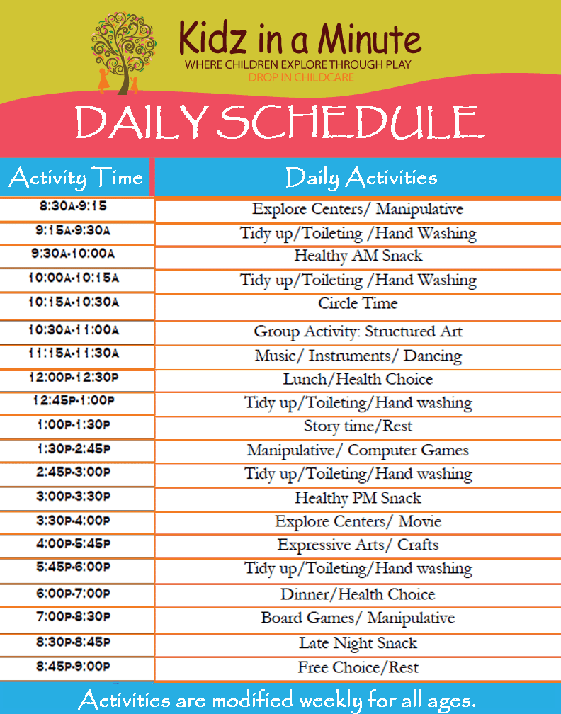 Free Daily Schedule Template Of Daily Schedule Templa