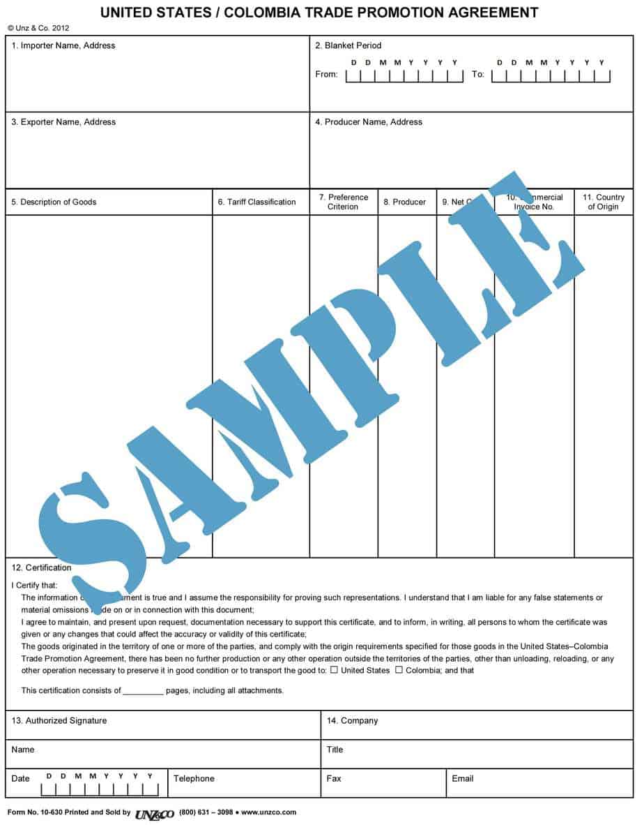 Certificate of Origin example 17.941