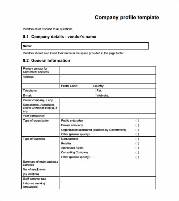 Company Profile Template Microsoft