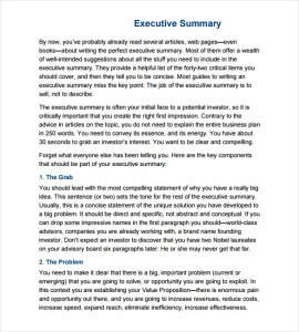 how to write executive summary for white paper