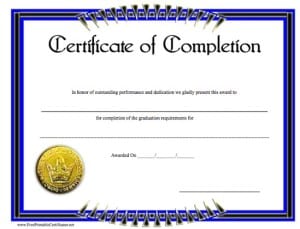 21+ Free 42+ Free Certificate of Completion Templates - Word Excel Formats