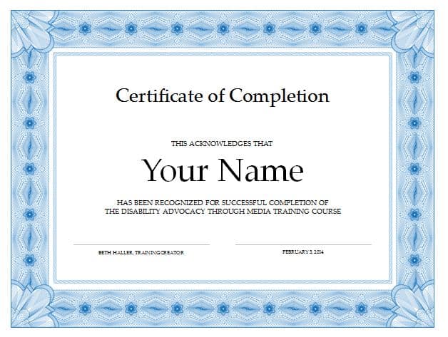 Free Certificate Of Completion Template from www.templatesdoc.com
