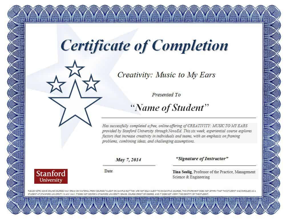 Certificate Of Completion Printable - Free Printable Certificate