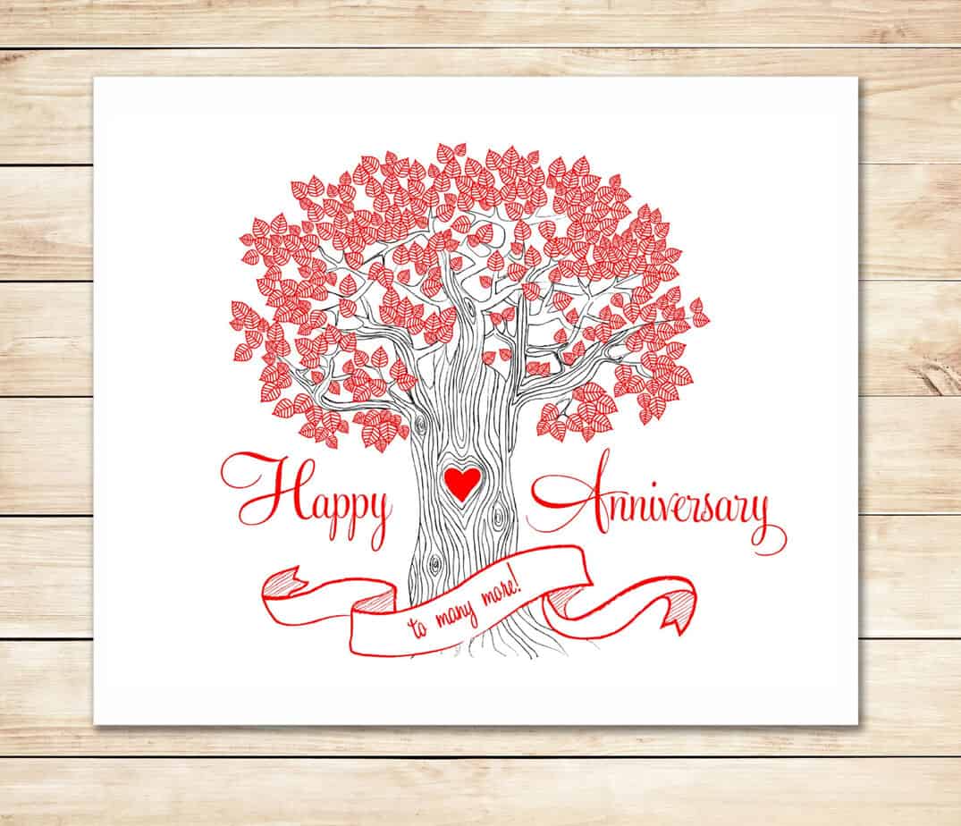 Word Anniversary Card Template Mightyprintingdeals