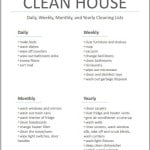 House Cleaning List Templates