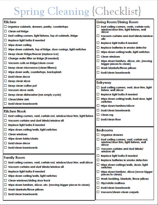 Household Cleaning List Template from www.templatesdoc.com