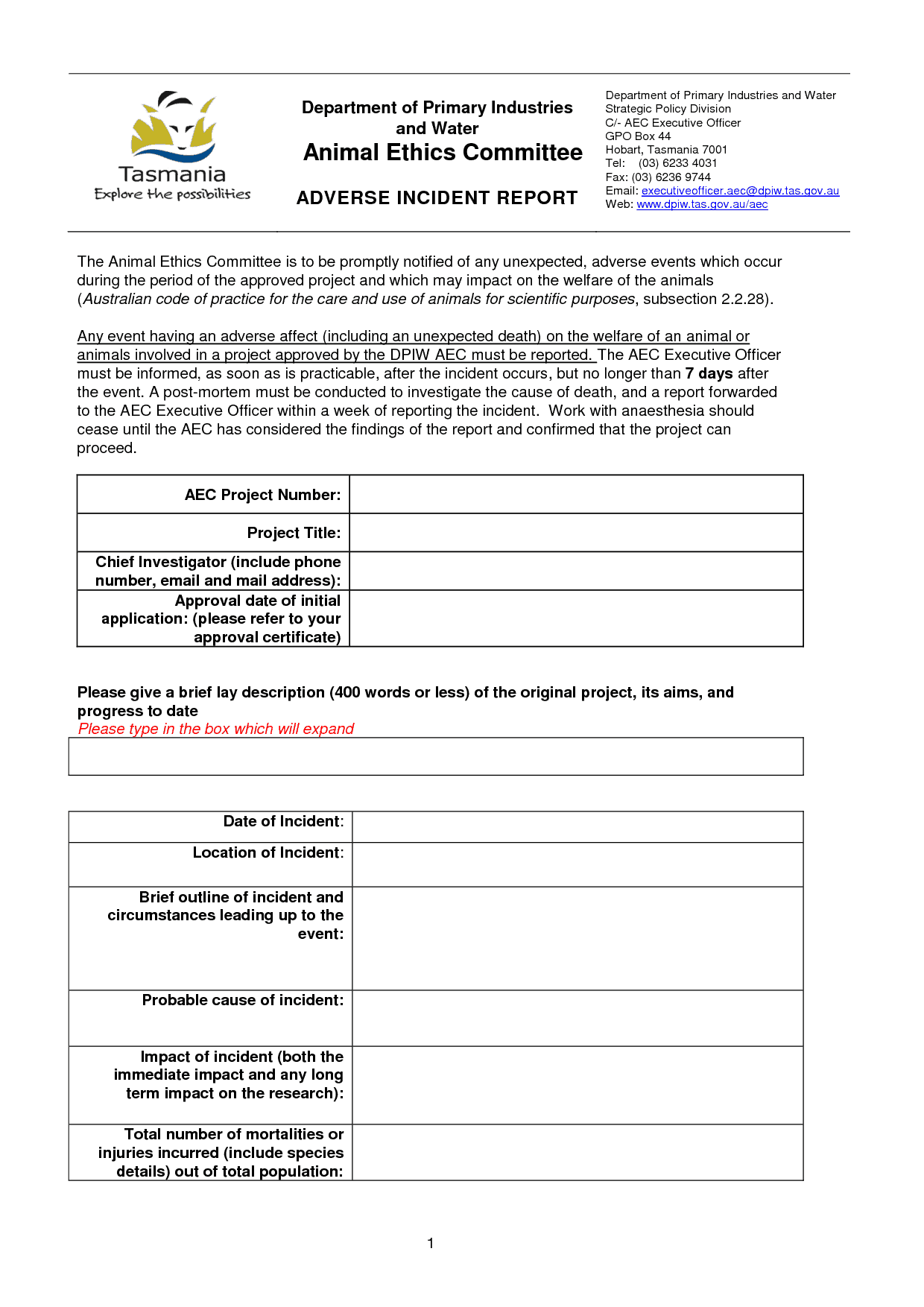 21+ Free Incident Report Template Word Excel Formats