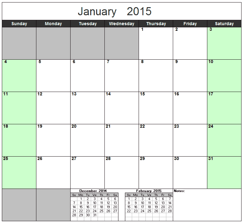 Monthly Calendar Sample 9441