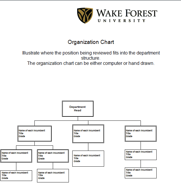 Organizational Chart With Job Description Template