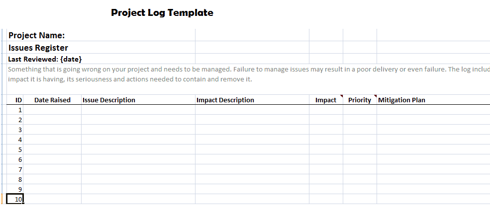 Project Issue Log Template 20 Common Project Risks Example Risk Register