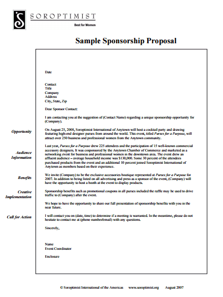 Sponsorship Proposal Template 3941