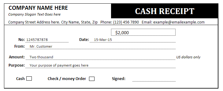 cash receipt example 19.41