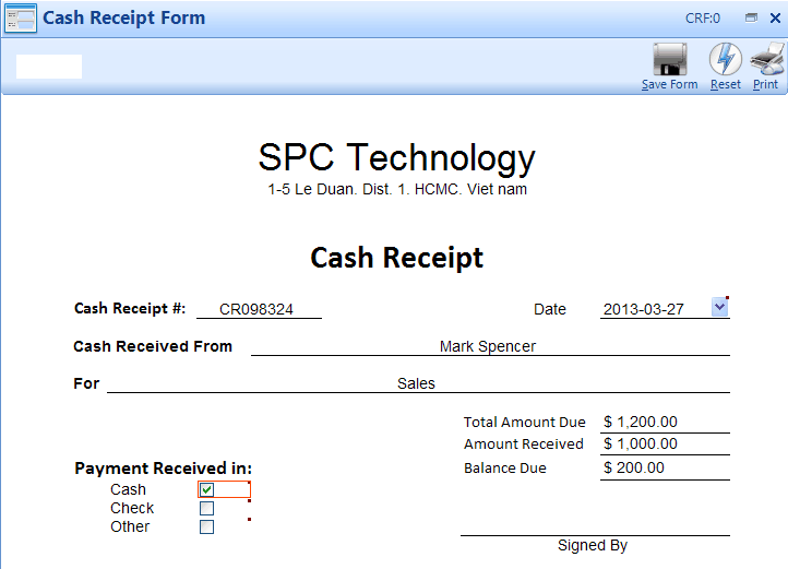 cash receipt example 24.641