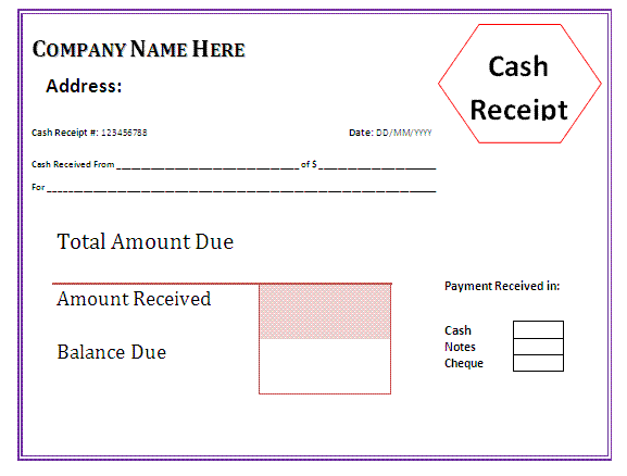 cash receipt example 5941