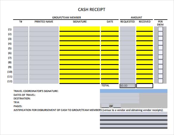 cash receipt template 5941