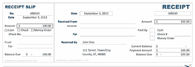cash receipt template 69741