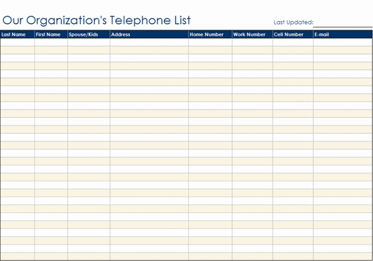 21+ Free 24+ Free Contact List Templates Word Excel Formats