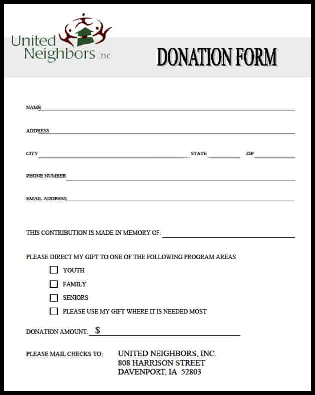 Donation Form Template Doc from www.templatesdoc.com