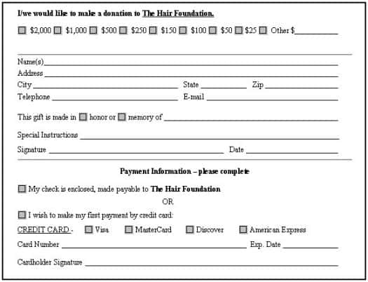 donation form example 84