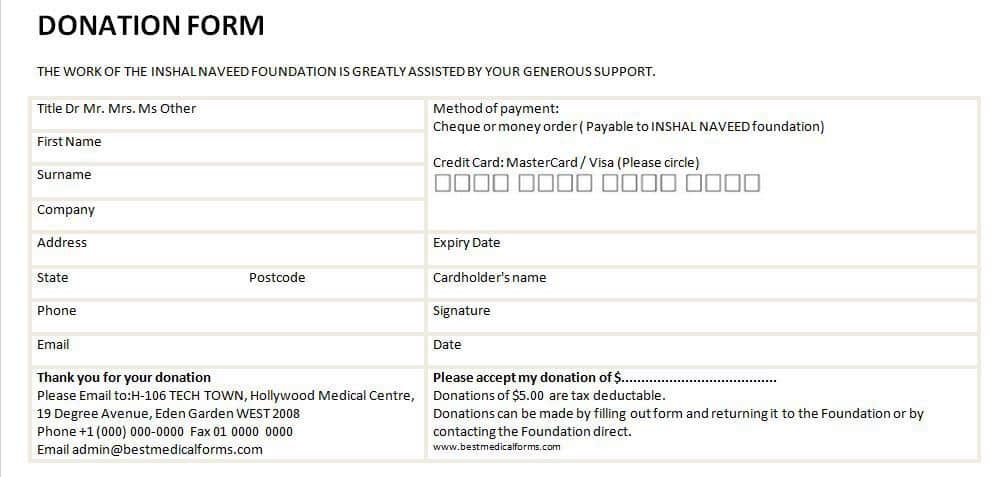 donation form template 397461