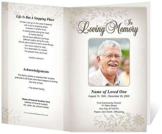 Free Editable Funeral Program Template Word Free Printable Templates