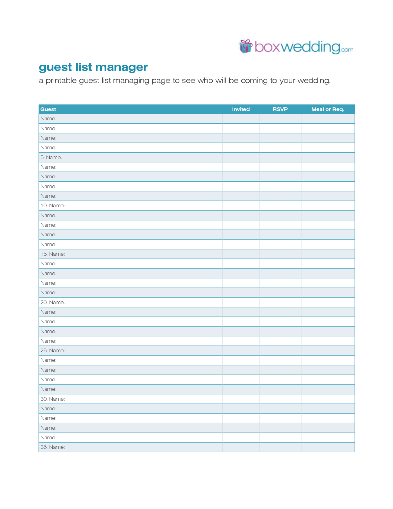 guest list example 34.41