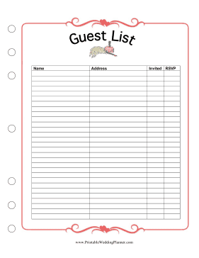 guest list Template