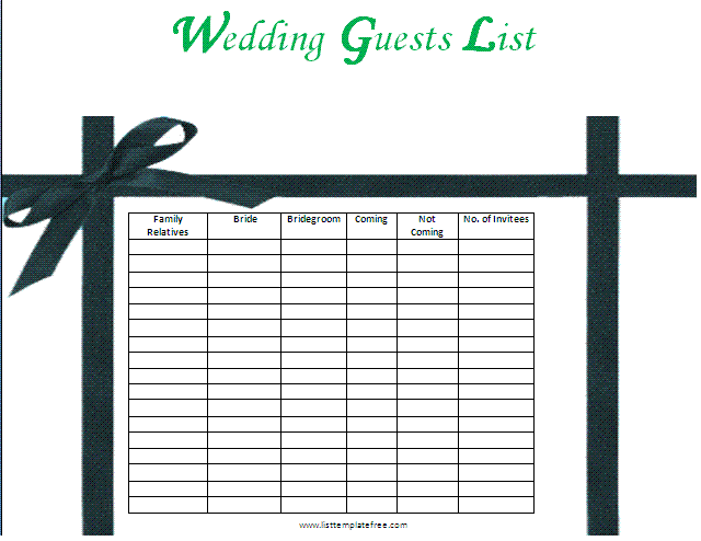 guest list example 67941