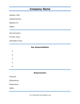 job description sample 1964