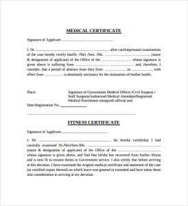 Free Medical Certificate Templates Word Excel Formats