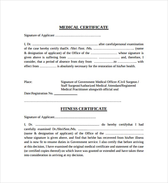 medical certificaet example 11.941