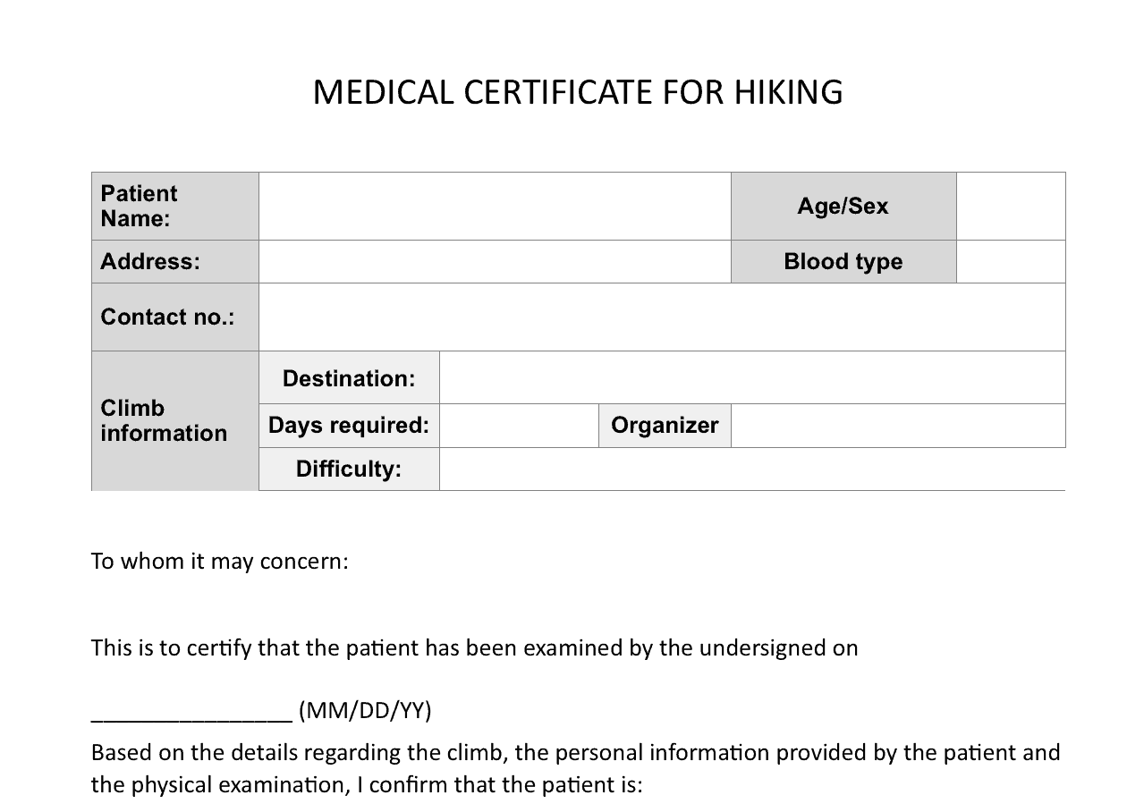 medical certificaet template 10.941