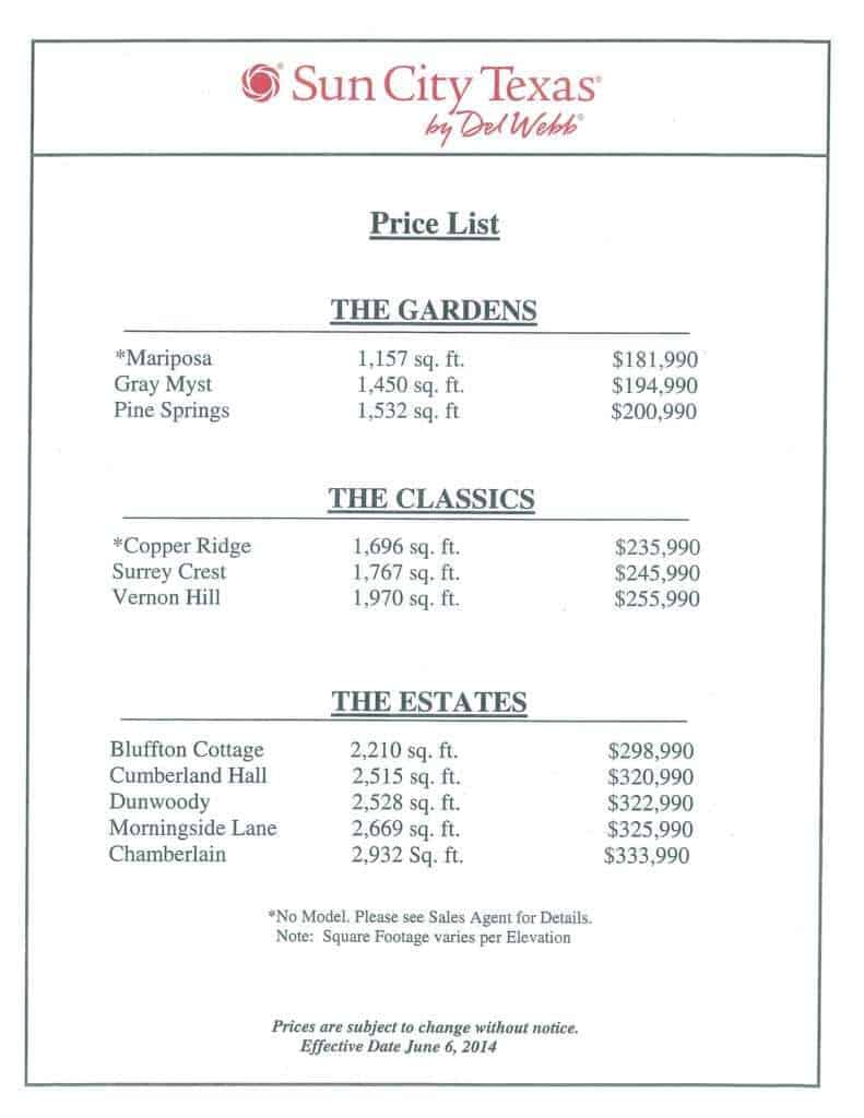 price list sample 87946