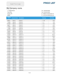 21+ Free Price List Template - Word Excel Formats