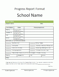 progress report template 241