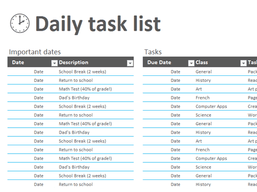 what is an task list