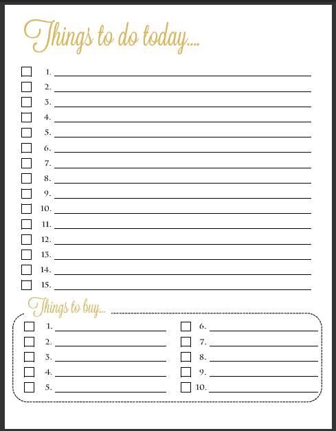 Daily Task List Template Word