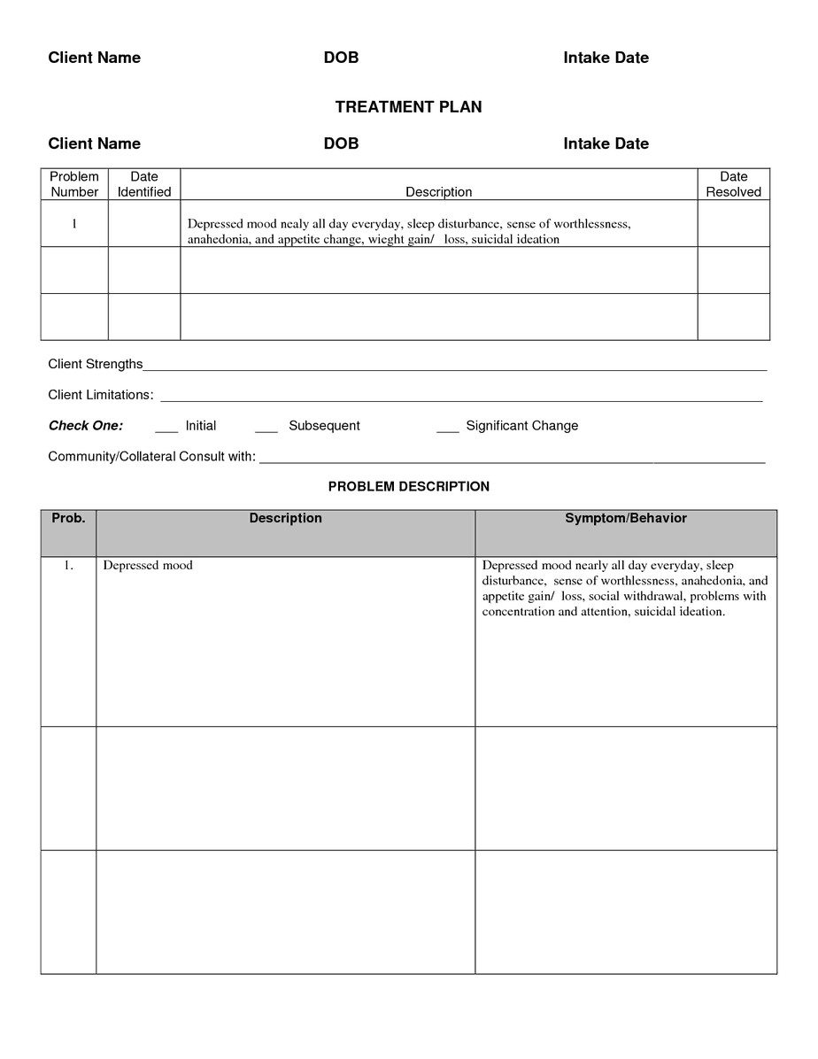 21 Free 38 Free Treatment Plan Templates Word Excel Formats