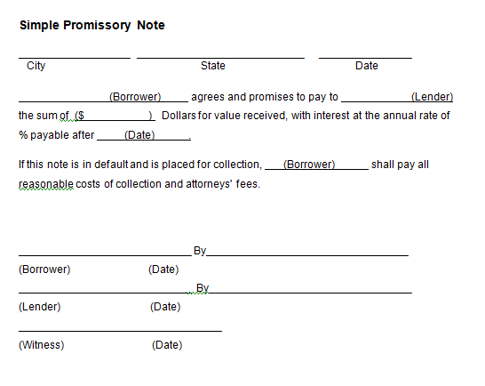 Promissory Note Template 1941