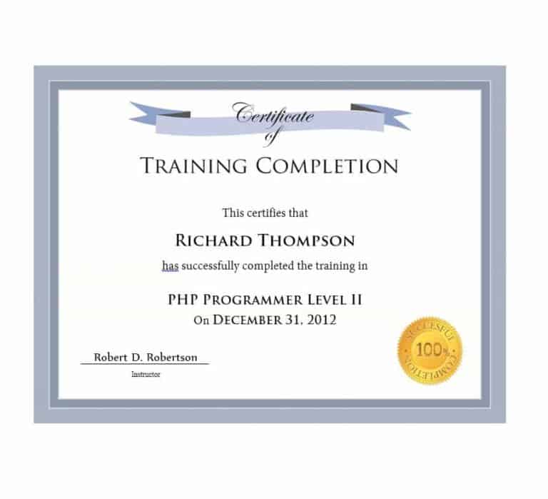 21+ Free 42+ Free Certificate of Completion Templates - Word Excel Formats